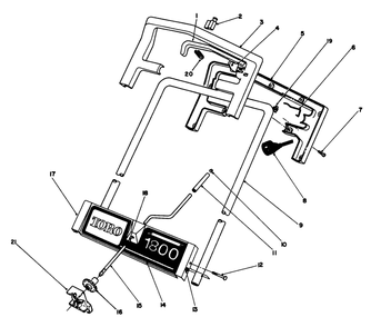 Handle Assembly Diagram and Parts List for 38025 1000001 - 1111100 Lawn Boy Snow Blower